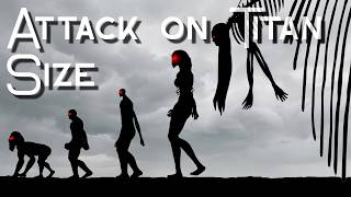 Attack on Titan Size Comparison: Mikasa to the 350M FOUNDING TITAN