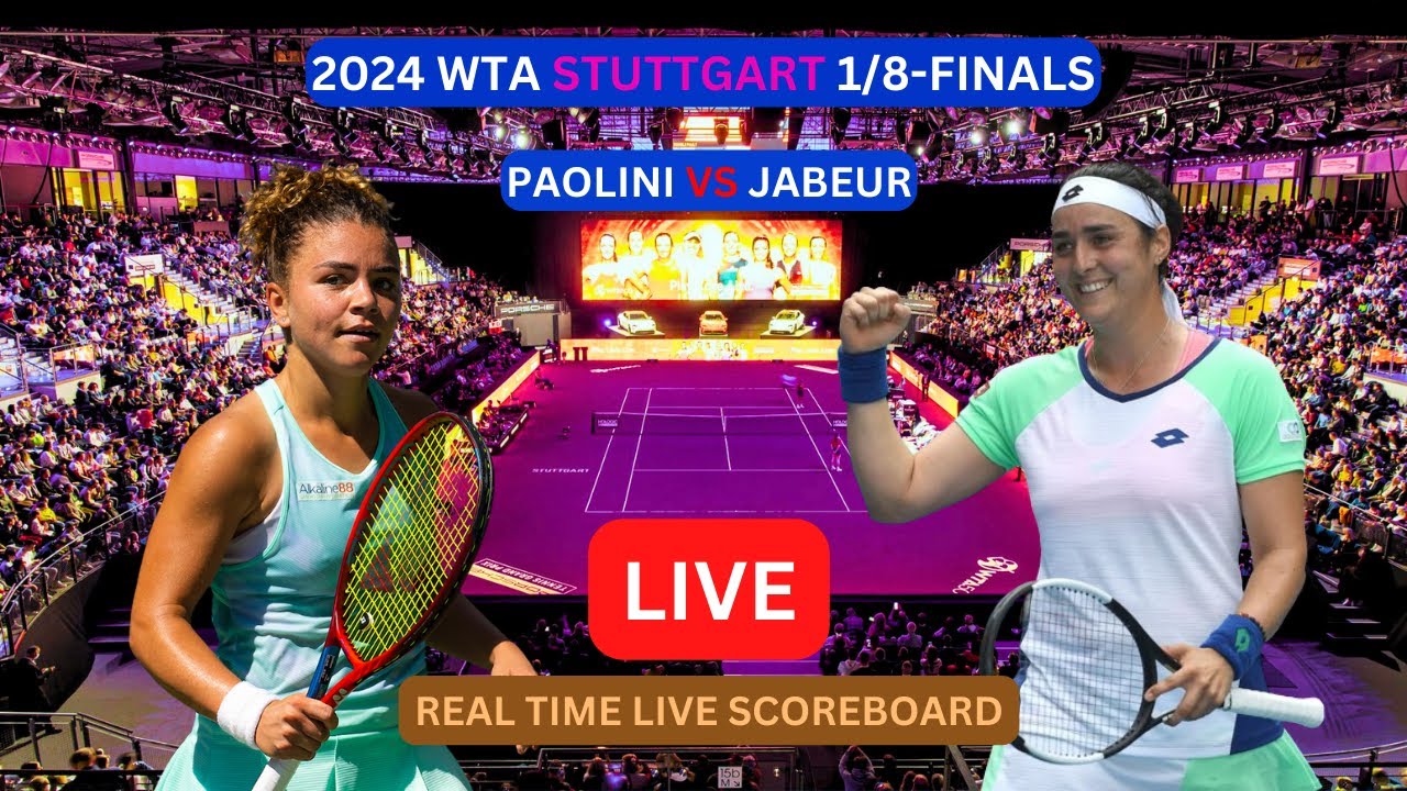 Jasmine Paolini Vs Ons Jabeur LIVE Score UPDATE Today Women's Tennis 2024 WTA Stuttgart 1/8