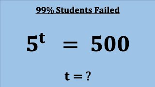 Nice Exponent Simplification Math Problem | Maths Olympiad | 5^t = 500