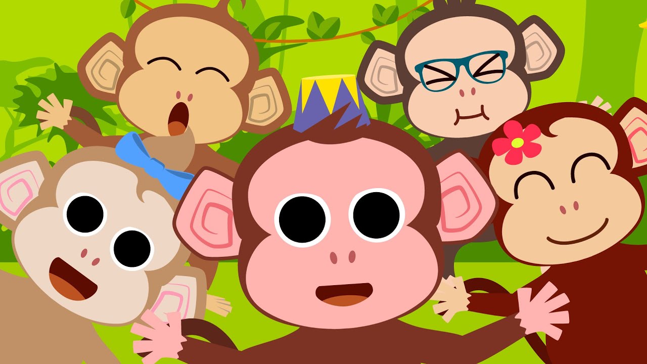 Five little monkeys | Nursery Rhymes song | Toonjoy Animation Studio ...