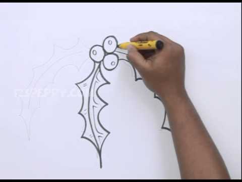 How to Draw a Holly Leaves - YouTube