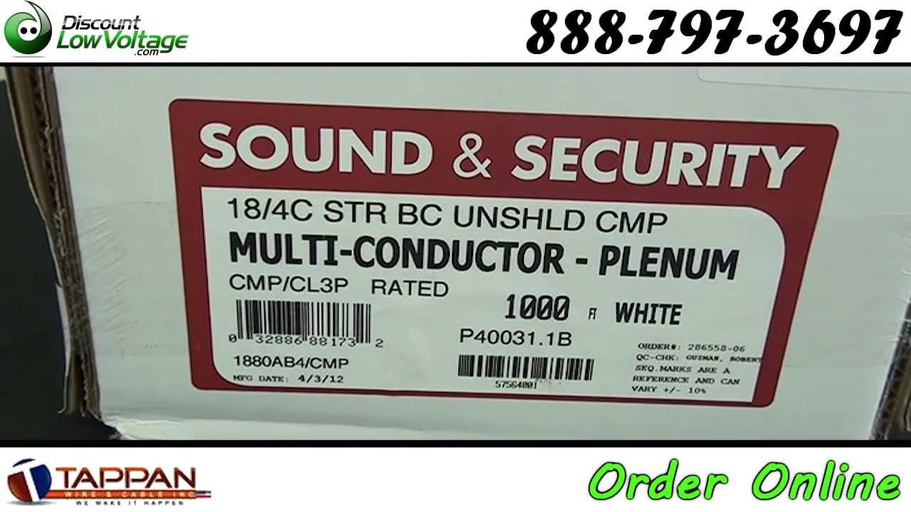 18 gauge 4 conductor Plenum Unshielded Stranded Wire and Cable cctv footage