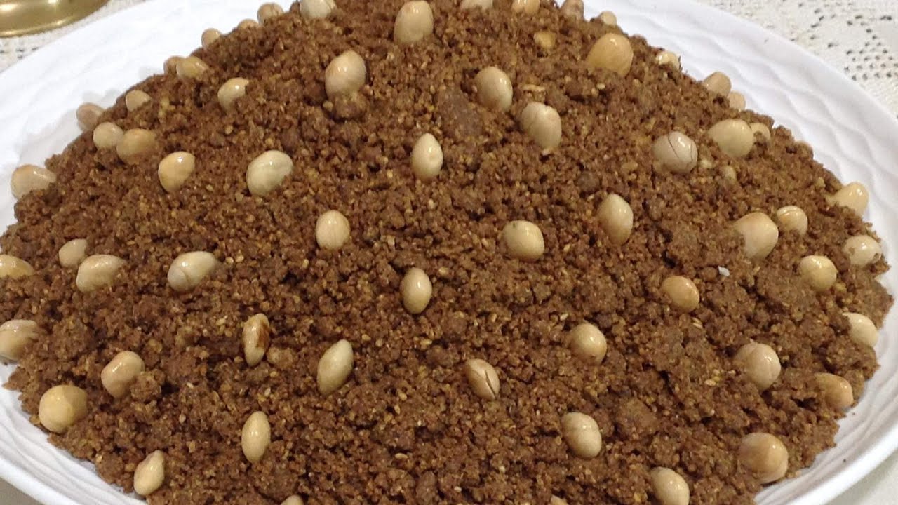 سلو او سفوغ صحي بالدقيق الكامل + تحلية طبيعية بالتمر فقط . صحى و سهل sellou moroccan sucre de dattes