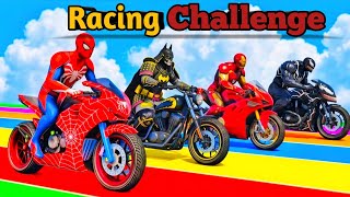 Superhero ATV Bike Race! Spider-Man vs Hulk vs Superman 😱 | GTA 5 Gaming screenshot 3