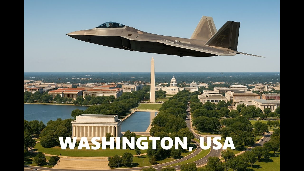 F-22 Raptor Flyover of Washington DC in 4K | MSFS 2024
