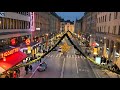 Stockholm: Kungsgatan full lenght. Virtual walk under the Christmas Lights, natural sound