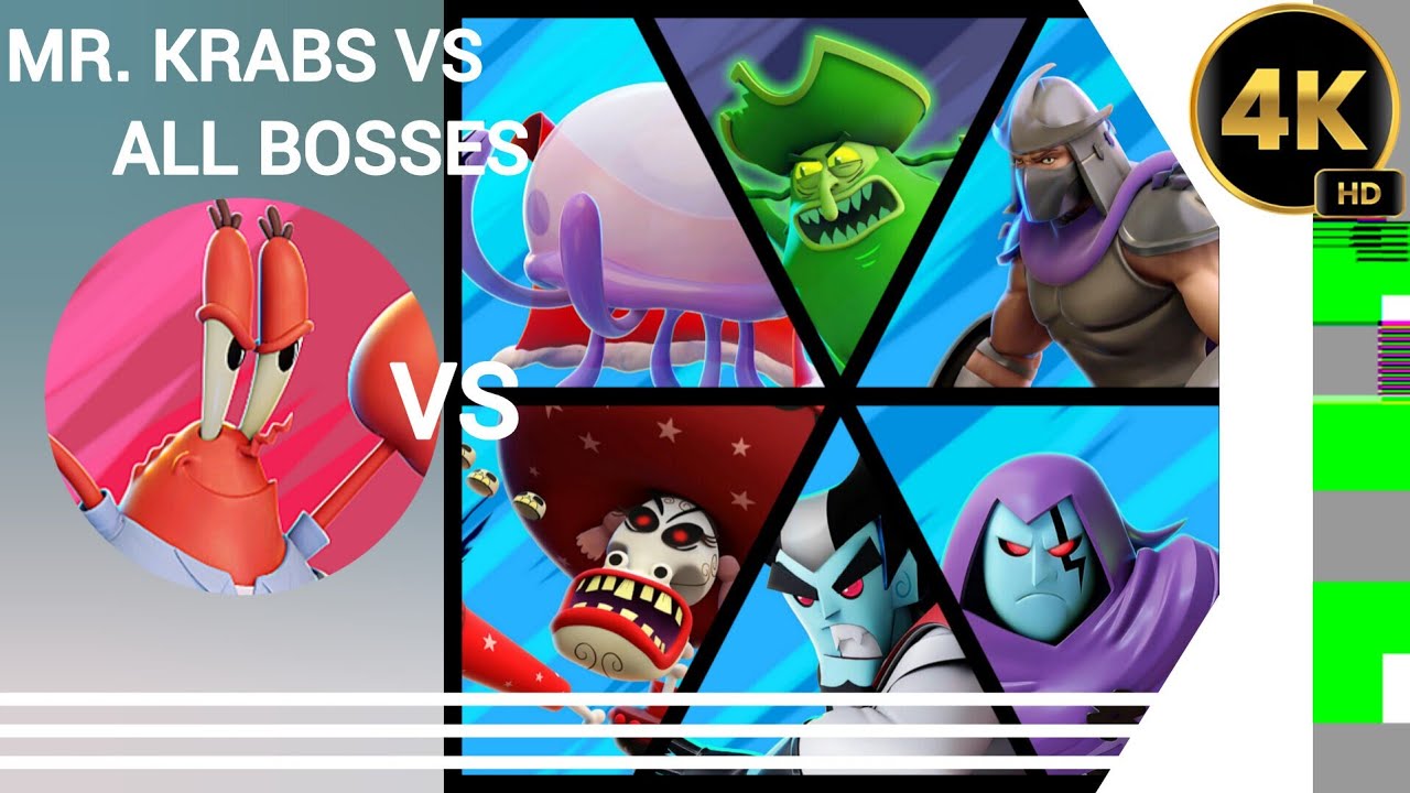 Nickelodeon All-Star Brawl 2 Mr. Krabs vs All Bosses (Hardest)