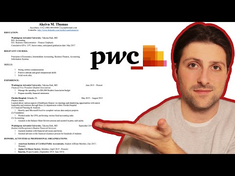 The Resume To Get Into PwC | Tax Internship
