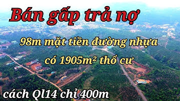 Bán Gấp trả nợ..98m Mặt Tiền cách Ql14A chỉ 400m/Đất Nền giá rẻ Đắk Nông
