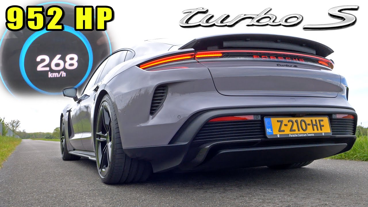 2024 PORSCHE TAYCAN TURBO S 952HP | 0-260 ACCELERATION TOP SPEED & POV
