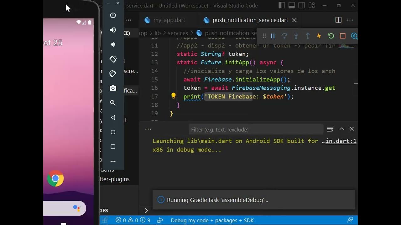 Desarrollo app flutter configurar notificaciones push en firebase abrir