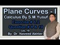 Exercise 6.2, Questions 8 and 19, Calculus by S.M. Yusuf, Pane Curve I, Lec - 19 (P)