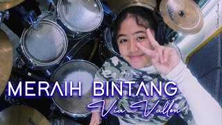MERAIH BINTANG - VIA VALLEN | Drum Cover By MIA 11yo