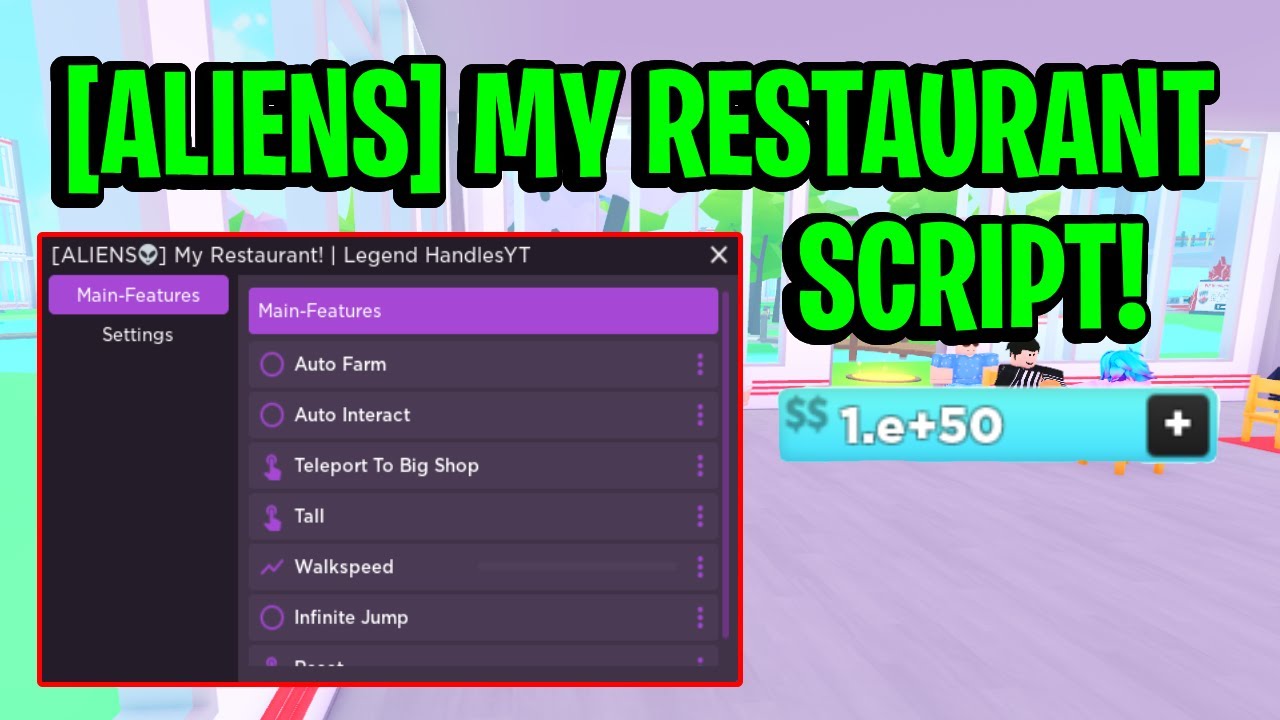 [👽NEW] My Restaurant Script GUI / Hack (INFINITE CASH, AUTOFARM, AND MORE) *PASTEBIN*