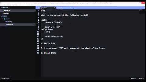 Pergunta 17 - Certificação PHP