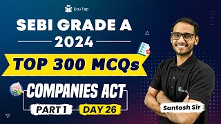 Important MCQs of Companies Act | Companies Act Important Questions | SEBI & IFSCA Online Classes