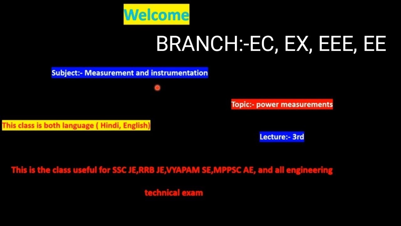 MEASURMENT AND INSTRUMENTATION CLASS FOR SSC JE VYAPAM SE RRB JE MPPSC