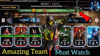 FW Survivor Mode elder Tower Battle | Amazing Dot Damage team & Talent tree Setups | MK Mobile