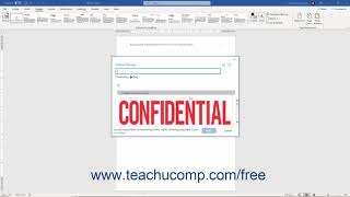 Word 2019 and 365 Tutorial Creating Custom Watermarks Microsoft Training