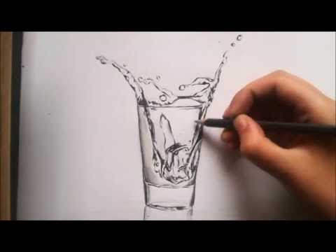 Splashing water speed drawing - YouTube