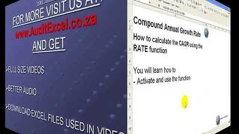 Excel 2003- CAGR without using the mathematical formula- RATE, IRR, XIRR and Goalseek NPV to zero