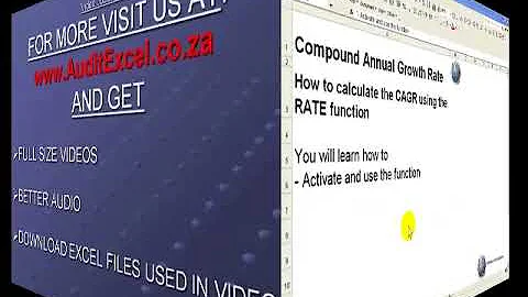 Excel 2003- CAGR without using the mathematical formula- RATE, IRR, XIRR and Goalseek NPV to zero