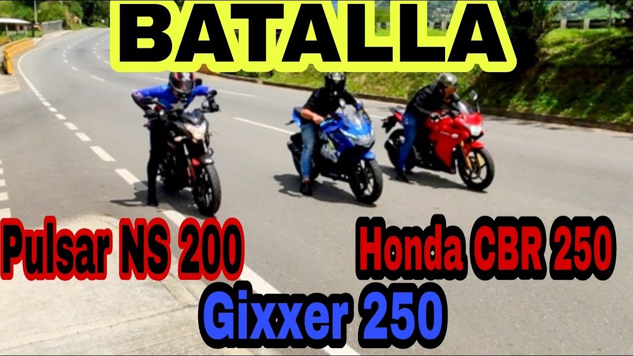 PULSAR NS 200 Fi VS SUZUKI GSXR 150, GIXXER 250 Y HONDA CBR 250