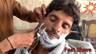 ASMR Fast Shaving / With Barber Old Razor /Relaxing face Shave / ASMR How to Real Shave