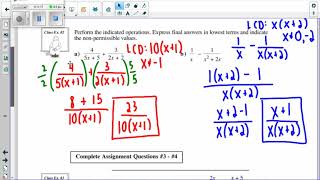 Math 30-2 Rational Expressions Lesson 5