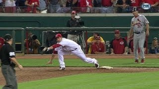 Stl Votto Stays On The Bag To End The Game