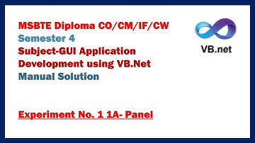 Experiment No 11-How to use Panel | MSBTE Diploma Sem. 4 | GUI APPLICATION DEVELOPMENT USING VB.NET