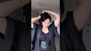 Quick up do look #updohairstyle #darkaesthetic #redlipstick #clawcliphairstyles