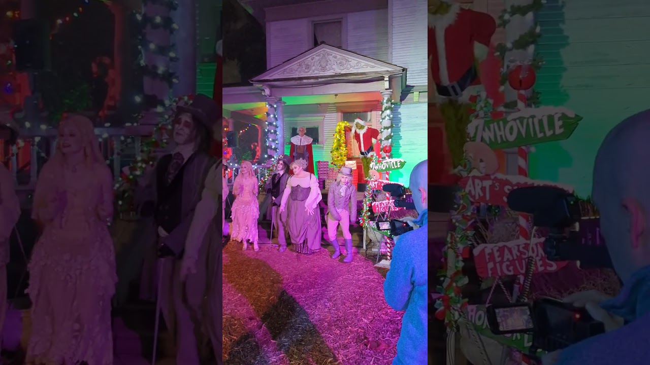 I'm in love with a monster, the scarolers during Creep it Real FESTIVE #hauntlife #carols #halloween