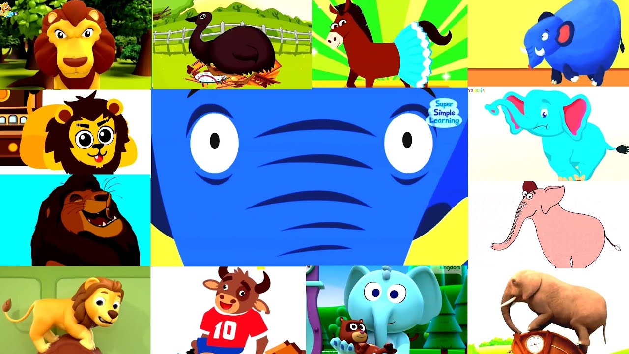 Hickory Dickory Dock ⏰ 12 Funny Animals Went Up The Clock Effects || Neon Effects 