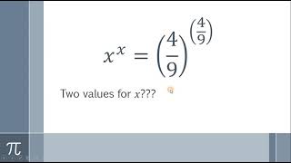 Two values for x (without using Lambert W function)