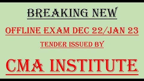 Offline CMA Exam Dec 2022/Jan2023