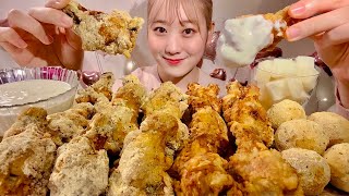 ASMR 韓国チキン プリンクルチキン チーズボール【咀嚼音/ Mukbang/ Eating Sounds】【日本語字幕】
