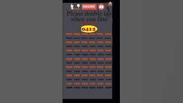 Spot (Find) 0412 in 5 seconds | #observation  #skills | Visual Test |  #search #puzzle #shorts #quiz
