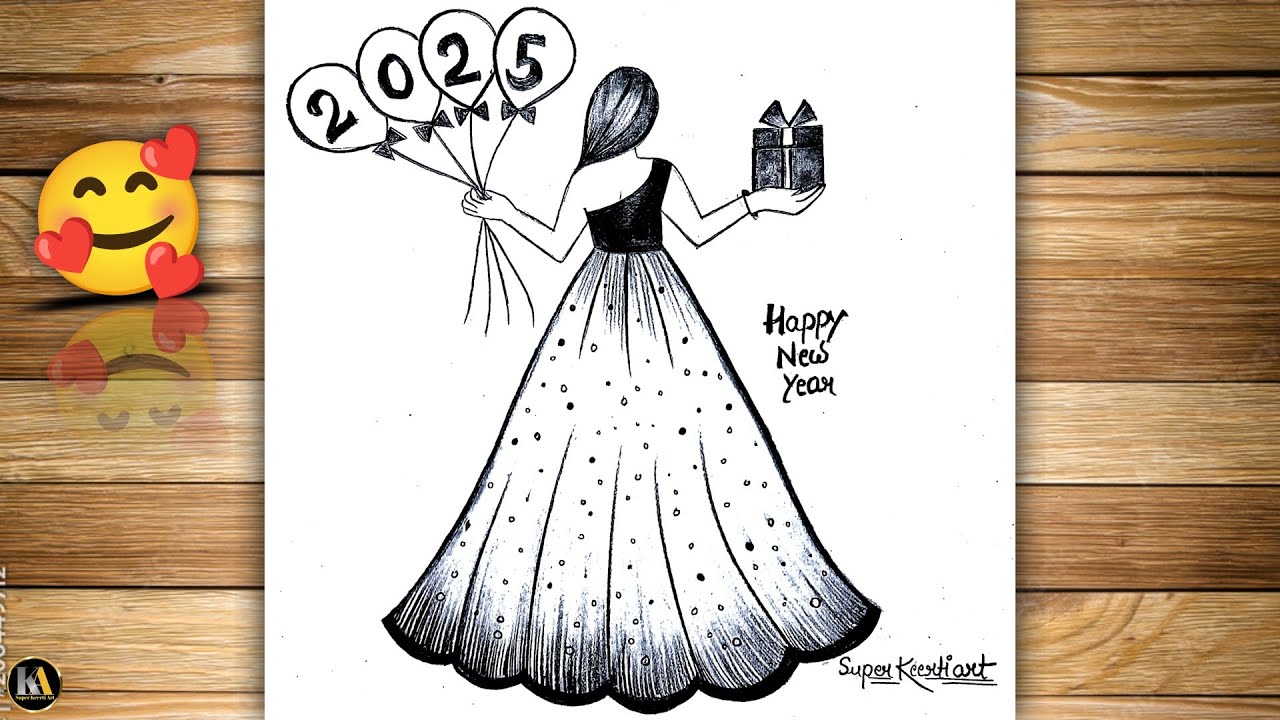 Happy New Year Drawing 2025 New Year Drawing 2025 YouTube Maxresdefault