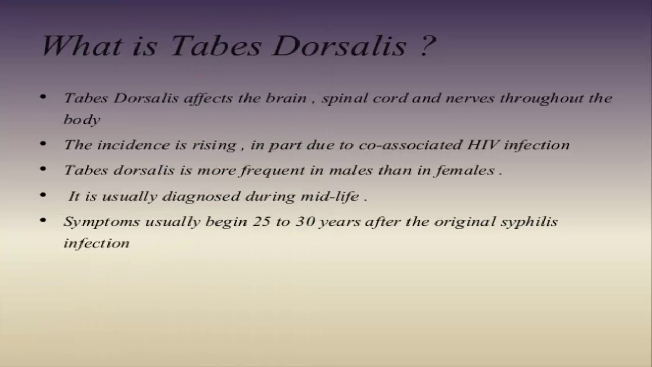 Tabes Dorsalis YouTube