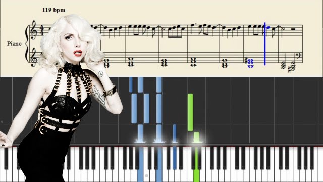 Lady Gaga - Bad Romance - Piano Tutorial + SHEETS