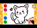 Cat Drawing Easy | How to Draw a Cat Rabbit Step by Step For Kids | Easy Animal Drawings