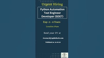 Python Automation Test Engineer Developer SDET   Pune #pune #sdet #hiring #opportunity #python #aws