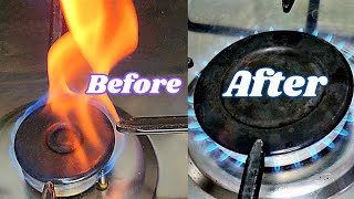 How to Fix Cooking Gas Stove Burner from Orange to Blue Flame