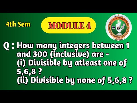 VTU 4th Sem Math | Counting Numbers Divisible by 5, 6, or 8 | Principles of Counting II - Module 4