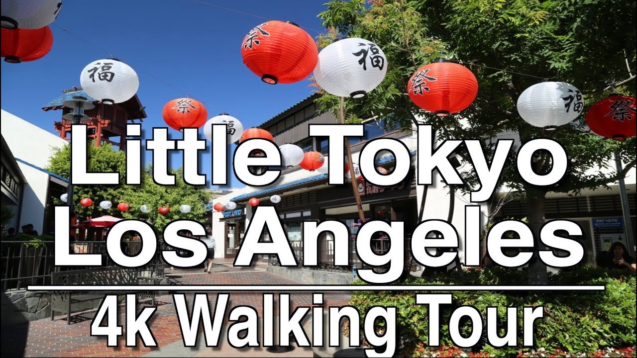 Walking Tour of Little Tokyo Los Angeles California | 4K Dji Osmo | Ambient Music