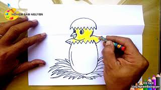 Vui Cùng Vẽ Tranh: Trứng Nở Ra Gà Con/How To Draw Chick Hatching From Egg -  Youtube