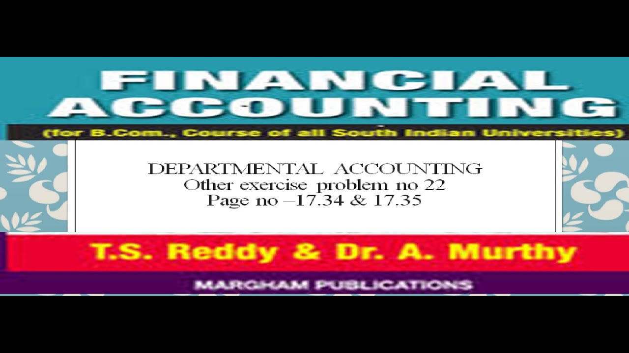 Departmental Accounting Other Exercise Problem No 22 - YouTube