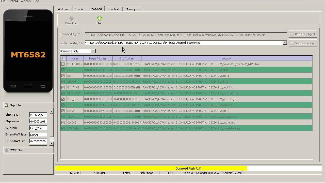 Image result for cara flashing advan t1g