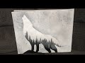 Wolf Double Exposure Spray Paint Art. RBSprayart